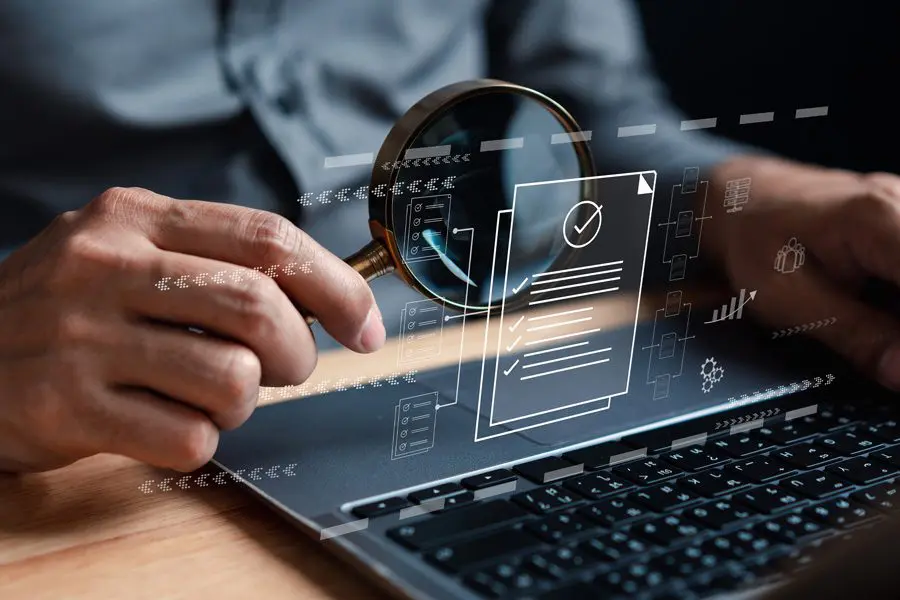 Hands interacting with data security interface.