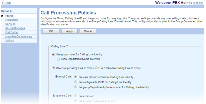 Admin-Call-Processing-Policies