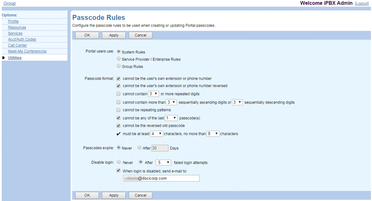 Admin-Passcode-Rules