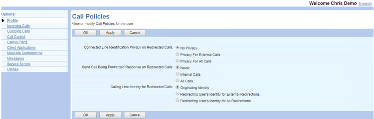 User-Call-Policies